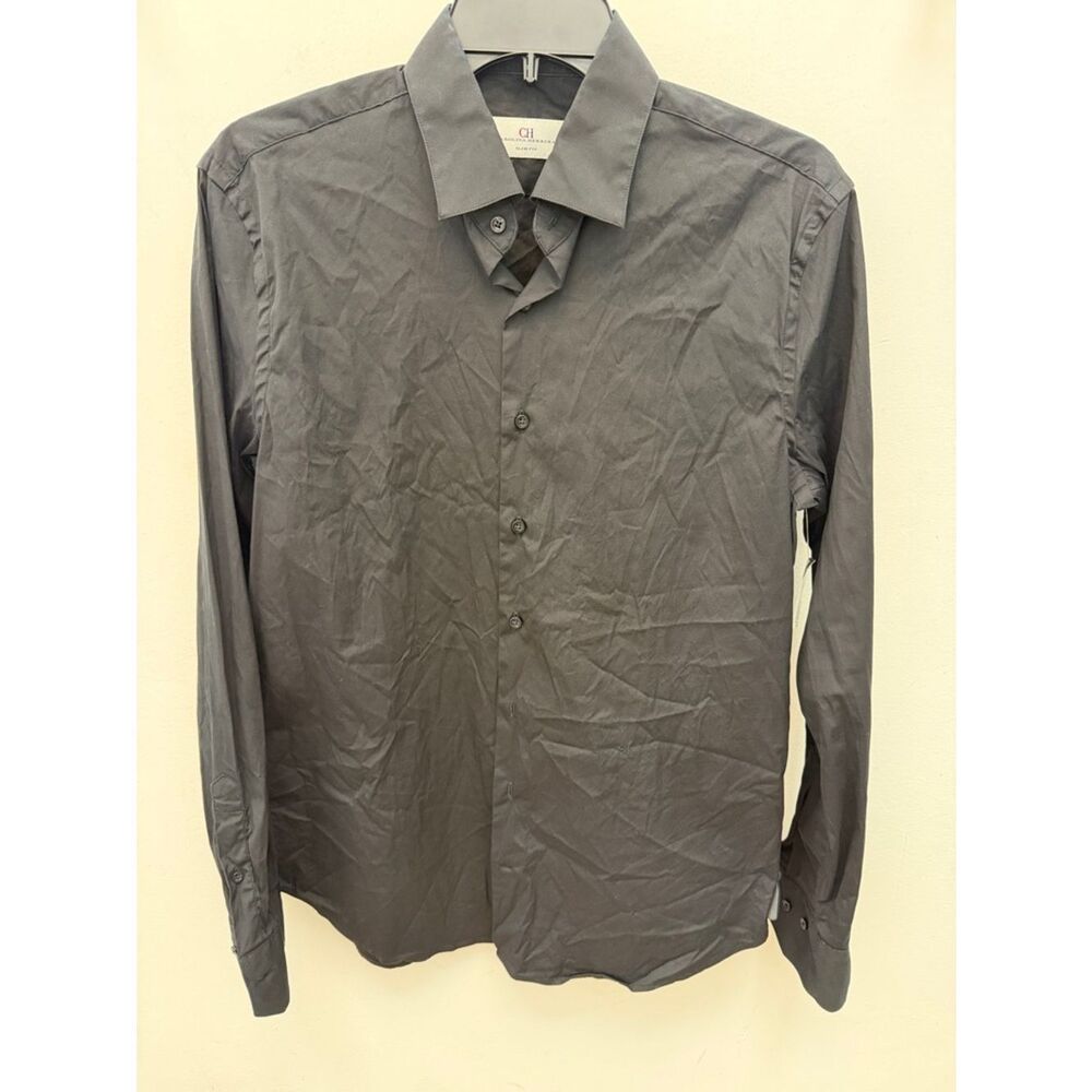 Carolina Herrera Men's Charcoal Dress Shirt